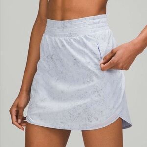 Lululemon Hotty Hot high rise skirt long- gravel dust pastel blue